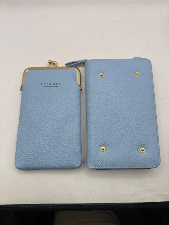 Carr ken Handbags - NWOT Carr Ken Crossbody Purse Bag Wallet Clutch Phone Blue Kiss Lock Convertible